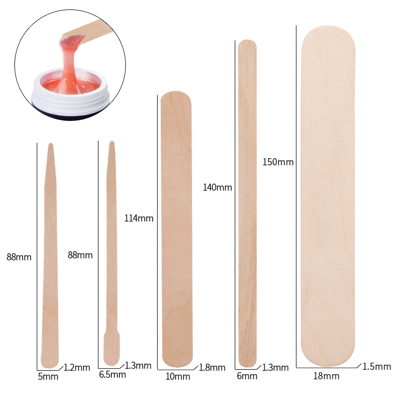 Hair Wax Stick - ไม้กดลิ้นแว็กซ์แบบใช้แล้วทิ้ง100ชิ้นไม้กำจัดขนตัวกดลิ้น