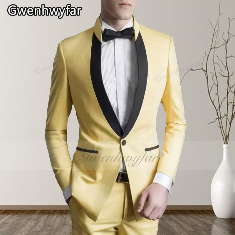 Men'S Grooming For Marriage - เกวนฮวิฟาร์ ชุดสูทเจ้าบ่าวสีเหลืองอ่อน ชุดแต่งงาน ชุดราตรี ชุดสูทธุรกิจ ชุดสูทงานเลี้ยง