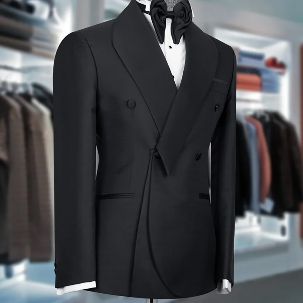 Men Grooming Outfit - สีดําชุดสําหรับชายผ้าคลุมไหล่อย่างเป็นทางการ 1 ชิ้นเสื้อคู่ธุรกิจสบายๆเจ้าบ่าวงานแต่งงาน Custom Made Blazer