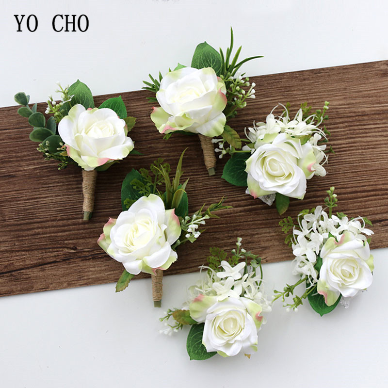 Men'S Grooming For Marriage - YO CHO Wedding Plannerดอกกุหลาบดอกไม้ผ้าไหมประดิษฐ์สร้อยข้อมือCorsageข้อมือเจ้าบ่าวBoutonniereสีขาวงานแต่งงานแต่งงานดอกไม้