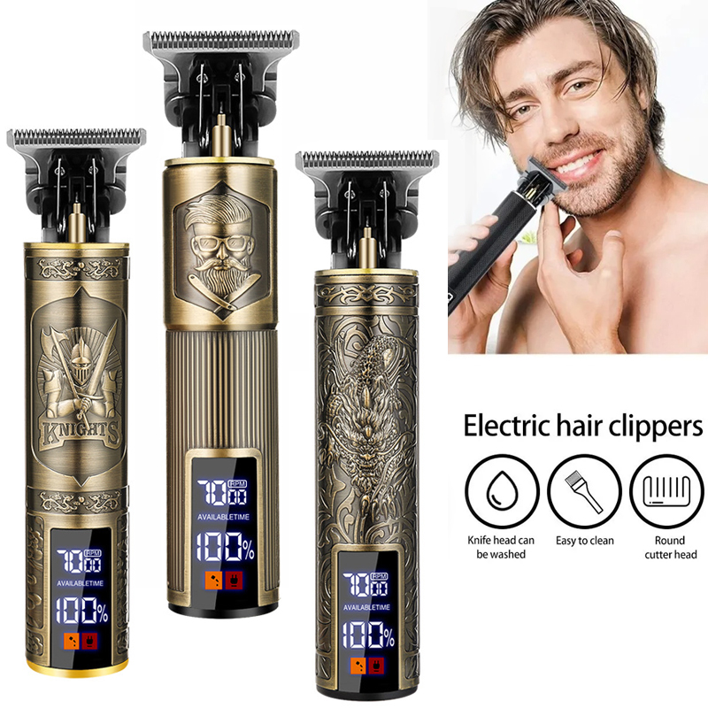 Men'S Grooming Haircut - เครื่องตัดขนไร้สาย T9 สำหรับผู้ชาย ชาร์จเร็วด้วย USB เครื่องโกนหนวดไฟฟ้าแบบวินเทจ