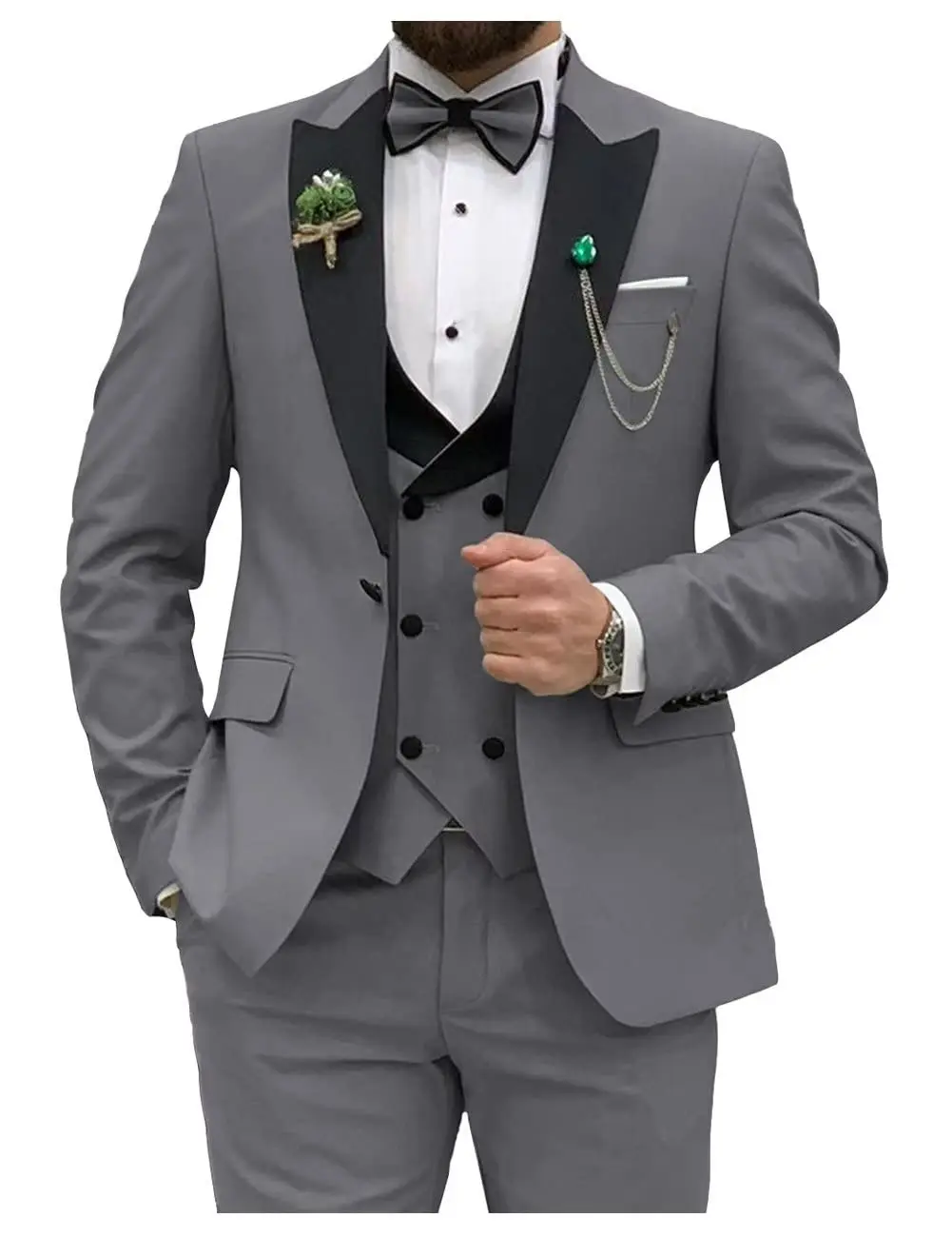 สูทพอดีตัวสำหรับผู้ชายสีฟ้าเข้ - Men Grooming Outfit บทวิจารณ์และราคา